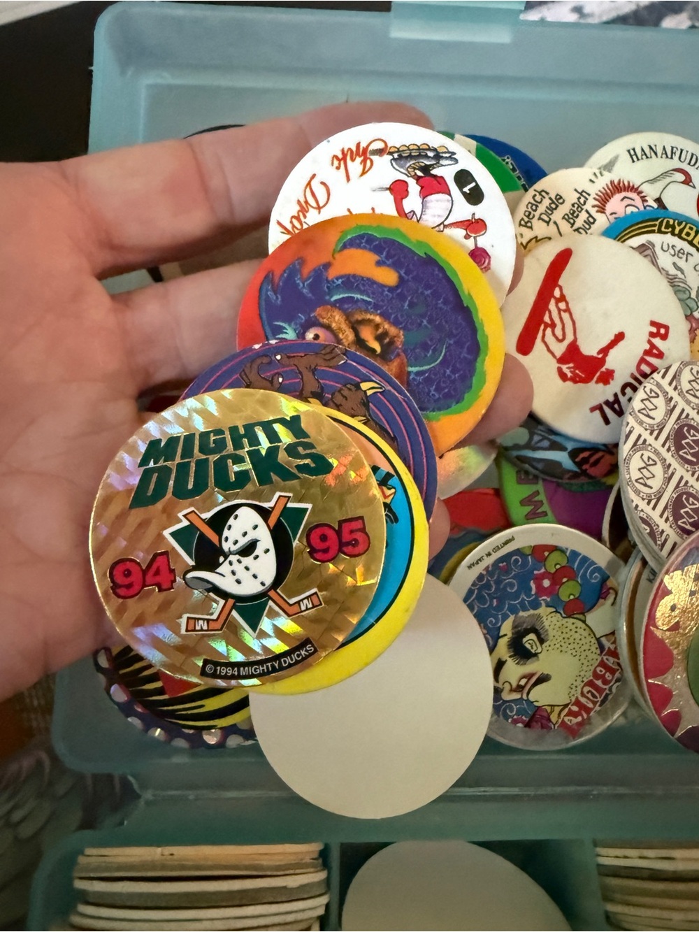 270+ 90’s vintage pogs and 5 slammers